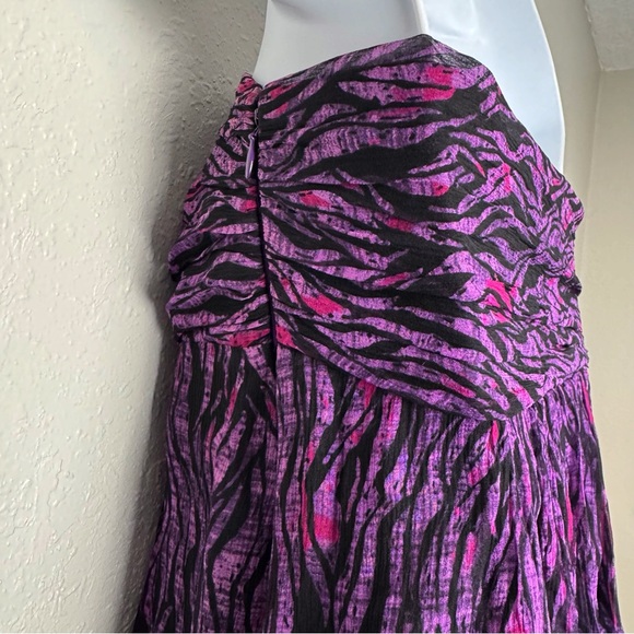 Express purple silk Y2K strapless animal print mini dress 8 - Picture 9 of 11